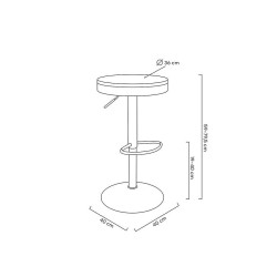 KH010100966 Krzesło barowe VOLT regulowane czarne / ciemny wiąz King Home