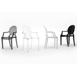 124-APC.DYMIONY Krzesło LOUIS dymione - poliwęglan King Home