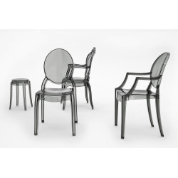 124-APC.DYMIONY Krzesło LOUIS dymione - poliwęglan King Home