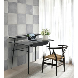 KH1501100118 Krzesło WISHBONE czarne - drewno bukowe, naturalne włókno King Home