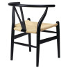 KH1501100118 Krzesło WISHBONE czarne - drewno bukowe, naturalne włókno King Home