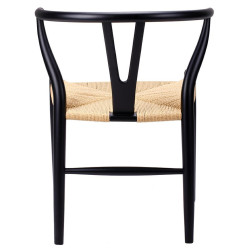 KH1501100118 Krzesło WISHBONE czarne - drewno bukowe, naturalne włókno King Home