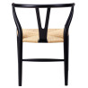 KH1501100118 Krzesło WISHBONE czarne - drewno bukowe, naturalne włókno King Home