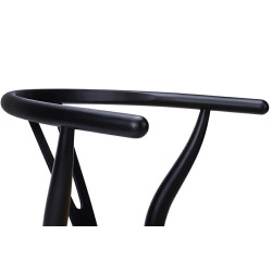 KH1501100118 Krzesło WISHBONE czarne - drewno bukowe, naturalne włókno King Home