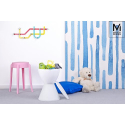 PP612.WHITE MODESTO stołek TAMBURO biały - polipropylen King Home