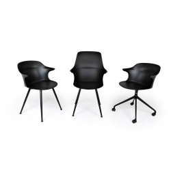 334-CPP3 Krzesło BRAZO HIGH czarne  - polipropylen, metal King Home