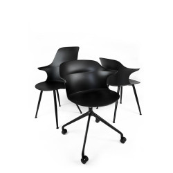 334-CPP3 Krzesło BRAZO HIGH czarne  - polipropylen, metal King Home