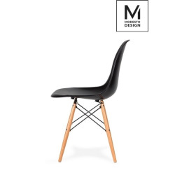 C1021B.BLACK MODESTO krzesło DSW czarne - podstawa bukowa King Home