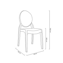 PC502.CLEAR Krzesło ELIZABETH transparentne - poliwęglan King Home