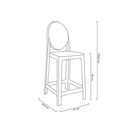 KH010100214 Krzesło barowe VICTORIA 65 cm transparentne King Home