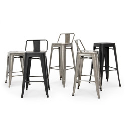 KH010100971 Krzesło barowe TOWER BACK 66 (Paris) czarne King Home