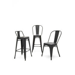 KH010100971 Krzesło barowe TOWER BACK 66 (Paris) czarne King Home