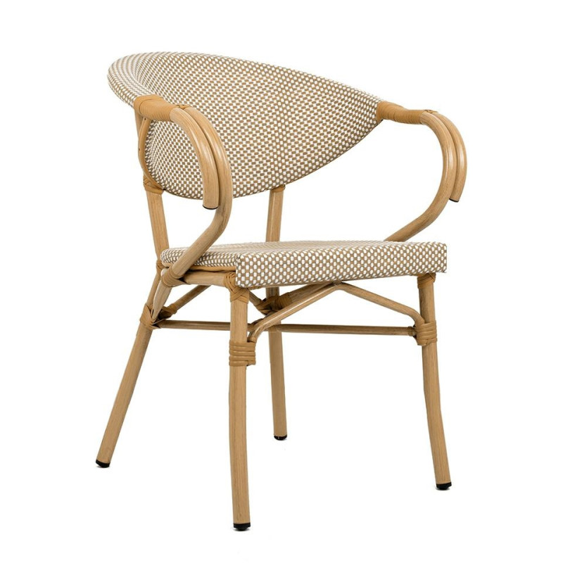 KH1501100220 Krzesło BISTRO PARIS ARM jasnobrązowe rattan King Home