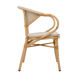 KH1501100220 Krzesło BISTRO PARIS ARM jasnobrązowe rattan King Home