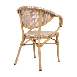 KH1501100220 Krzesło BISTRO PARIS ARM jasnobrązowe rattan King Home