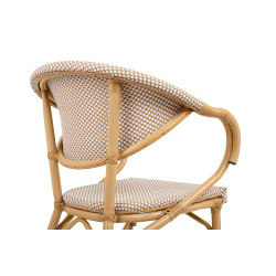KH1501100220 Krzesło BISTRO PARIS ARM jasnobrązowe rattan King Home