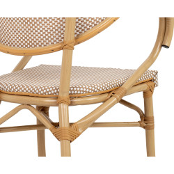 KH1501100220 Krzesło BISTRO PARIS ARM jasnobrązowe rattan King Home