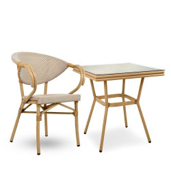 KH1501100220 Krzesło BISTRO PARIS ARM jasnobrązowe rattan King Home