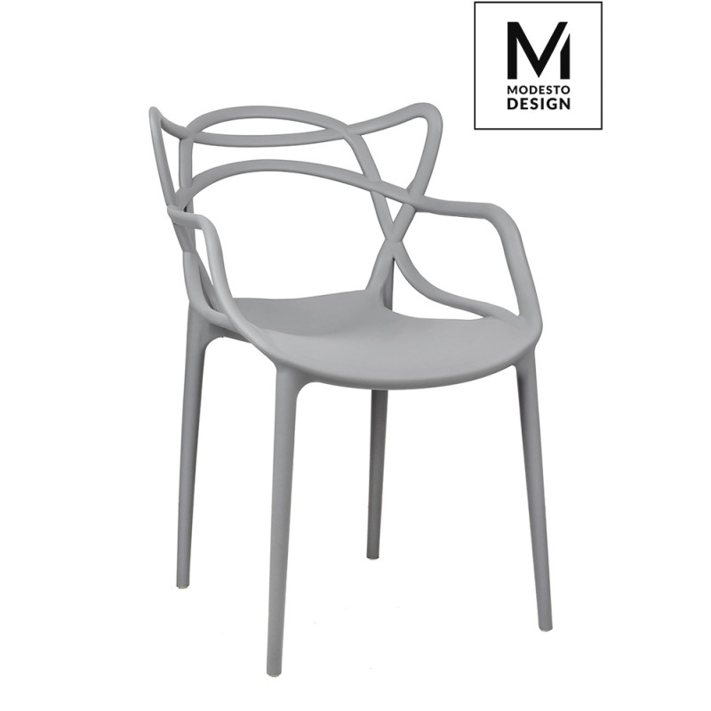 C1034.GREY MODESTO krzesło HILO szare - polipropylen King Home