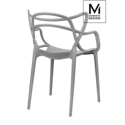 C1034.GREY MODESTO krzesło HILO szare - polipropylen King Home