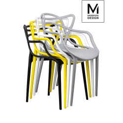 C1034.GREY MODESTO krzesło HILO szare - polipropylen King Home