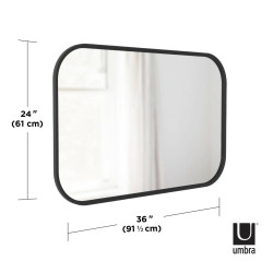 1014801-040UMBRA lustro prostokątne HUB 61 x 91 cm czarne King Home