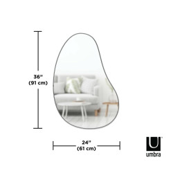 1018529-378UMBRA lustro ścienne HUBBA 86 cm metaliczno / tytanowe King Home