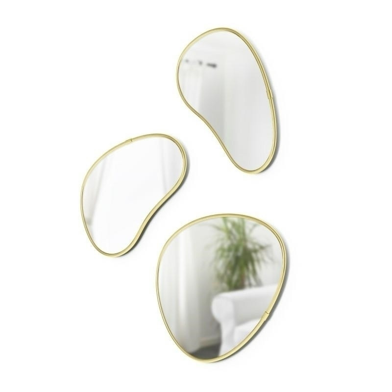 1018566-104UMBRA zestaw trzech luster HUBBA złote King Home