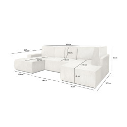 5900168831100Narożnik PILLOW C2 140 z funkcją spania - I grupa tkanin King Home