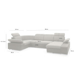 5900168831650Narożnik CONTINENTAL L z funkcją spania - II grupa tkanin King Home