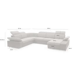 5900168831667Narożnik CONTINENTAL XL z funkcją spania - I grupa tkanin King Home