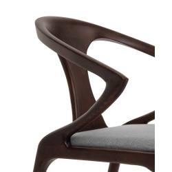 KH1501100292Krzesło INEZ orzech / szare King Home