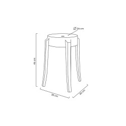 118-APC.DYMIONY Stołek CHARLES 46 dymiony - poliwęglan King Home