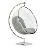 JH-200-1.L.GREY.17W Fotel BUBBLE STAND poduszka jasnoszara - podstawa chrom, korpus akryl, poduszka wełna King Home