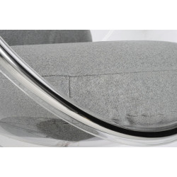 JH-200-2.L.GREY.17W Fotel BUBBLE STAND 2 poduszka jasnoszara - akryl, chrom, wełna King Home