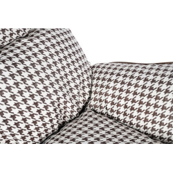 BHE512-2 Fotel bujany OTILIA brązowa pepitka - drewniane płozy, ekoskóra King Home