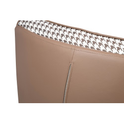 BHE512-2 Fotel bujany OTILIA brązowa pepitka - drewniane płozy, ekoskóra King Home