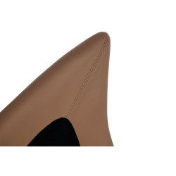 BHE512-2 Fotel bujany OTILIA brązowa pepitka - drewniane płozy, ekoskóra King Home