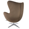 HE-066.D.BROWN.81 Fotel EGG SZEROKI VELVET ciemny brąz.81 - welur, podstawa stal King Home
