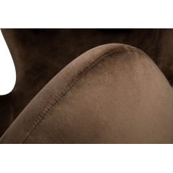 HE-066.D.BROWN.81 Fotel EGG SZEROKI VELVET ciemny brąz.81 - welur, podstawa stal King Home