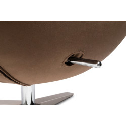 HE-066.D.BROWN.81 Fotel EGG SZEROKI VELVET ciemny brąz.81 - welur, podstawa stal King Home