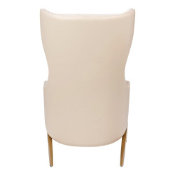 MSE011000304.V03E02 Fotel HAMPTON VELVET beżowy  ekoskóra beżowa - złota podstawa King Home