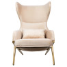 MSE011000304.V03E02 Fotel HAMPTON VELVET beżowy  ekoskóra beżowa - złota podstawa King Home