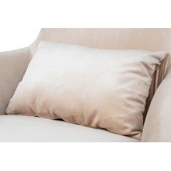 MSE011000304.V03E02 Fotel HAMPTON VELVET beżowy  ekoskóra beżowa - złota podstawa King Home