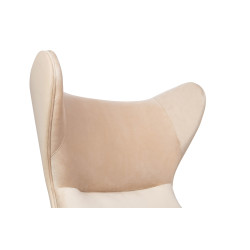 MSE011000304.V03E02 Fotel HAMPTON VELVET beżowy  ekoskóra beżowa - złota podstawa King Home