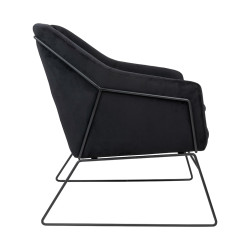 MSE011000308.V41 Fotel EMMA VELVET czarny welur - podstawa czarna King Home