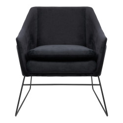 MSE011000308.V41 Fotel EMMA VELVET czarny welur - podstawa czarna King Home