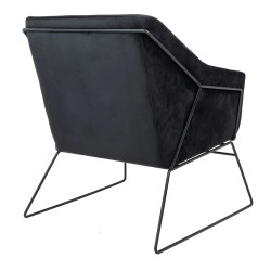 MSE011000308.V41 Fotel EMMA VELVET czarny welur - podstawa czarna King Home