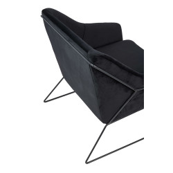 MSE011000308.V41 Fotel EMMA VELVET czarny welur - podstawa czarna King Home