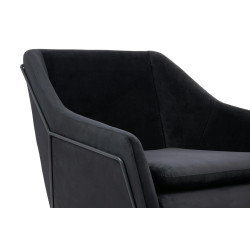 MSE011000308.V41 Fotel EMMA VELVET czarny welur - podstawa czarna King Home